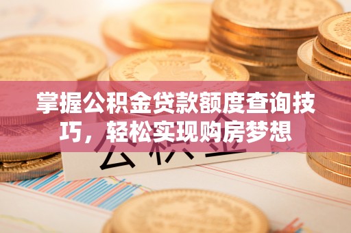 泰兴掌握公积金贷款额度查询技巧，轻松实现购房梦想