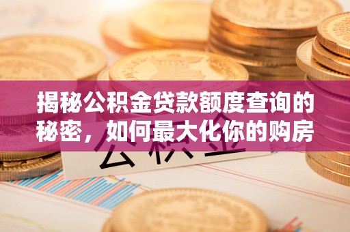 泰兴揭秘公积金贷款额度查询的秘密，如何最大化你的购房资金？