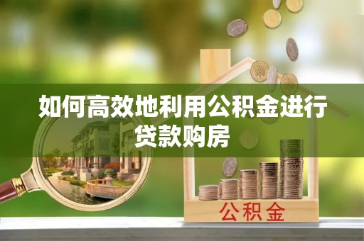泰兴如何高效地利用公积金进行贷款购房