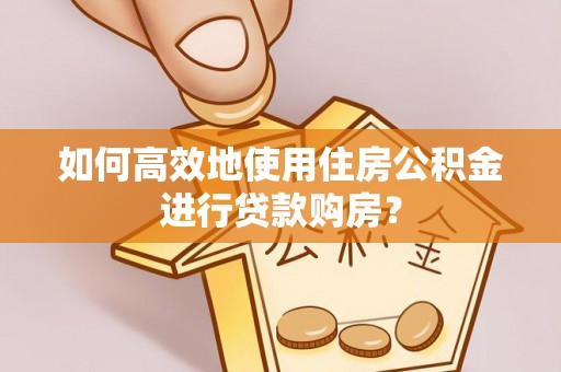 泰兴如何高效地使用住房公积金进行贷款购房？